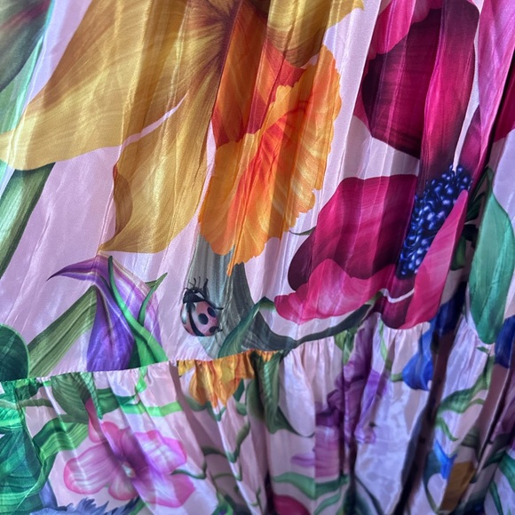 Anthro LIMERICK BY ABIRR N' NANKI Multi Color Crepe V Neck Floral dress women XL - Picture 4 of 9